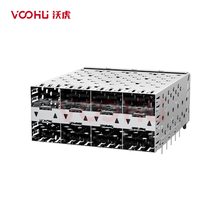 WHSFP05624D012 SFP 2×4 5G Cage+Connector SFP镀金厚度15U 光纤笼子