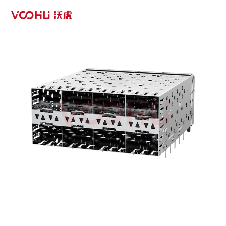 WHSFP05624D005 SFP 2×4 5G Cage+Connector SFP镀金厚度15U 光纤笼子