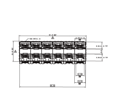 WHSFP05926F015 SFP 2×6 5G Cage+Connector SFP镀金厚度30U 镀镍30U 光纤笼子