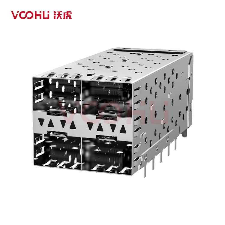 WHSFP05422D018 SFP 2×2 5G Cage+Connector SFP镀金厚度15U 光纤笼子