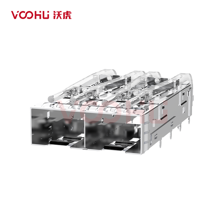 WH81-112-00012-1  SFP+ 1×2 10G Press-Fit Cage 光纤笼子