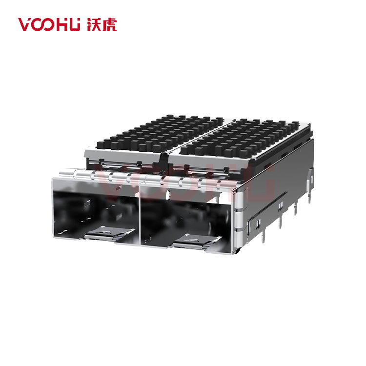 WH81-112-00013-1  SFP+ 1×2 10G Press-Fit Cage 散热片 光纤笼子