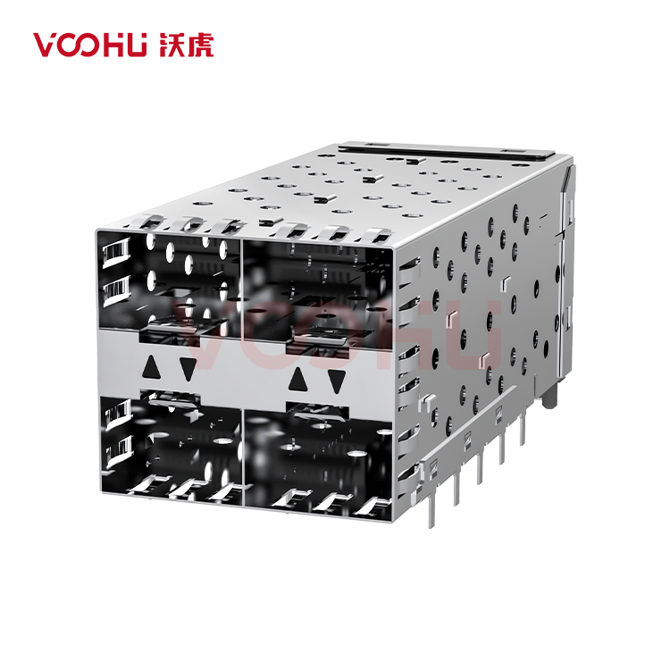 WHSFP05422D022 SFP 2×2 5G Cage+Connector SFP镀金厚度15U 光纤笼子