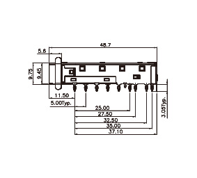 WH81-114-Y0010-1 SFP28 1×4 25G Cage+Gasket 光纤笼子