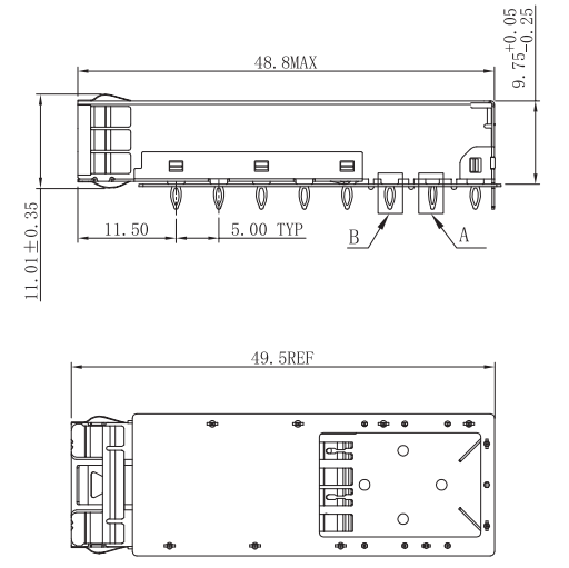 WHSFP30211W037 SFP28 1 × 1 25G Cage 光纤笼子