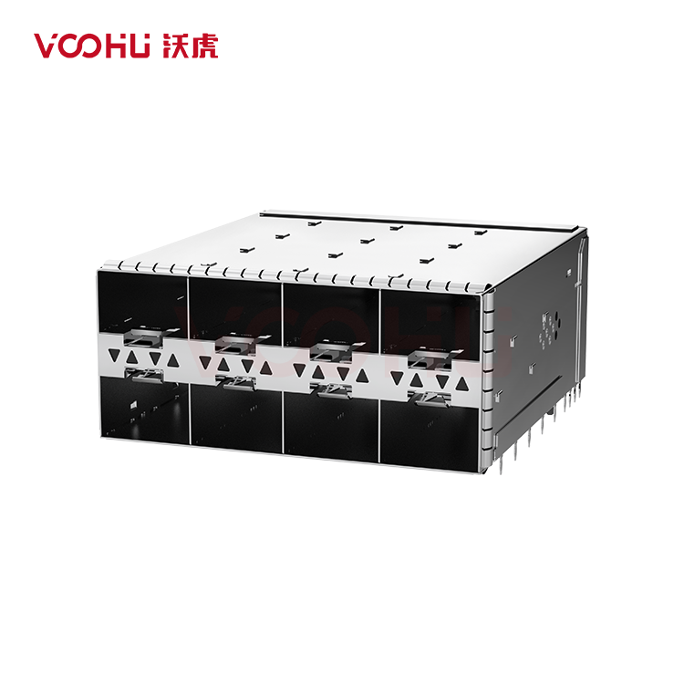 WHSFP32124F002 SFP28 2×4 25G Cage+Connectors 光纤笼子