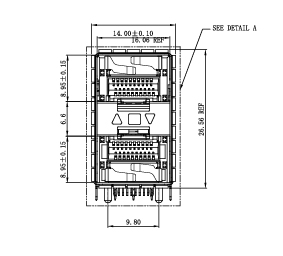 WHSFP32521F002 SFP28 2×1 25G Cage+Connectors 光纤笼子