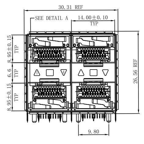 WHSFP32522F002 SFP28 2×2 25G Cage+Connectors 光纤笼子