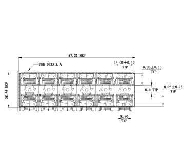 WHSFP32426F002 SFP28 2×6 25G Cage+Connectors 光纤笼子