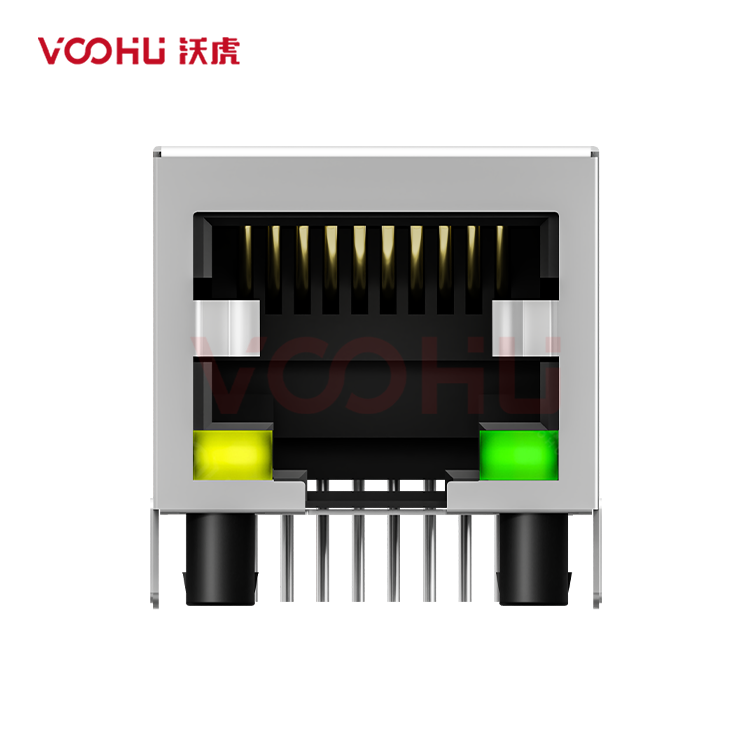 SYT56A1188AB1A3DY1054 90° 侧面插入 1*1 开口朝下 LED Y/G  带屏蔽  DIP RJ45