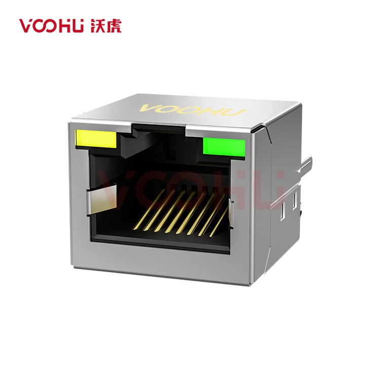SYT52T1188AB1A1DY1008 180°立式  1*1 开口朝上 LED 左黄右绿 DIP  RJ45
