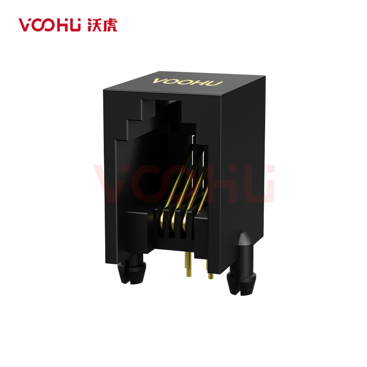 SYT55211144IWE1DY1017 90° 侧面插入 1*1 开口朝上 无LED DIP RJ11