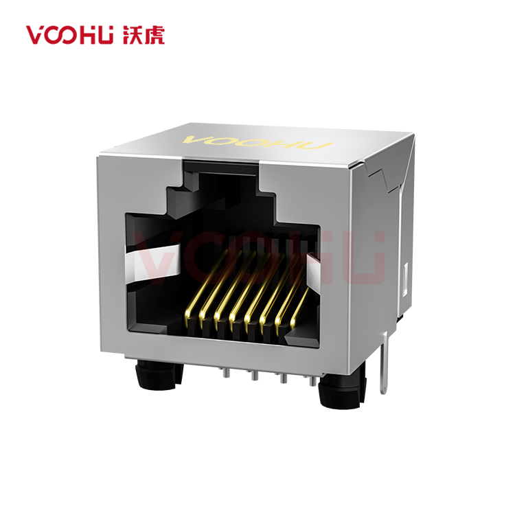 SYT561188GWA3DY1027 90° 侧面插入 1*1 开口朝上 无LED 带屏蔽 DIP RJ45