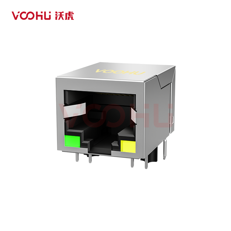 SYT111Q340AB2A1D2 90° 侧面插入 1*1 开口朝下 2.5G LED G/Y DIP RJ45
