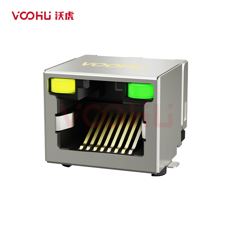 SYT561188AB1A6SB1133 90° 侧面插入 1*1 开口朝上 LED Y/G 带屏蔽 SMD  RJ45