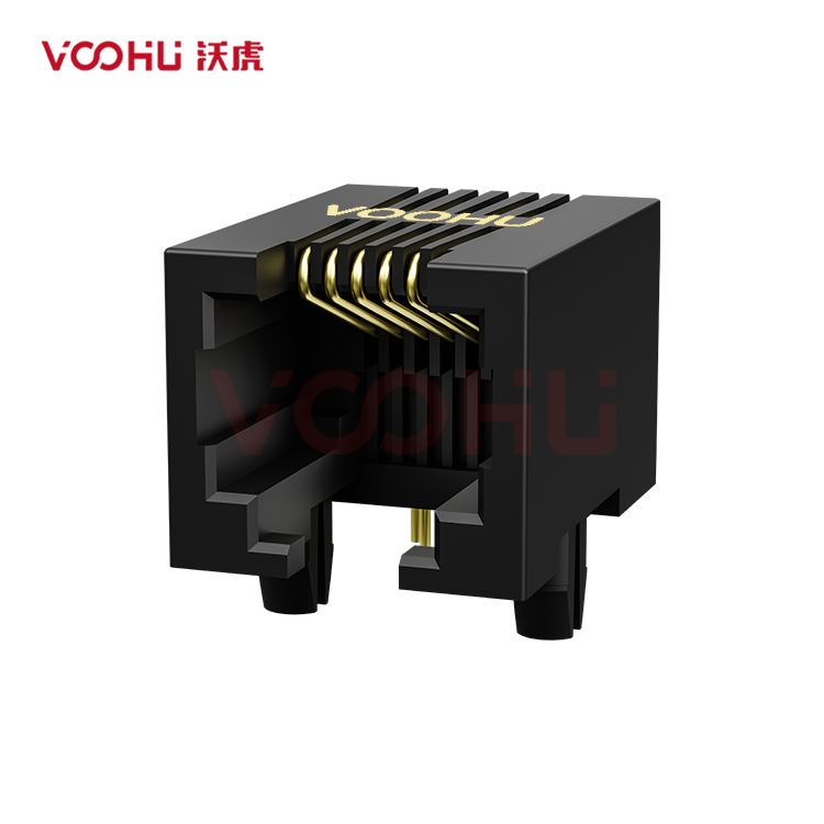 SYT53211166IWA1DY1017 90° 侧面插入 1*1 开口朝下 无LED DIP RJ11