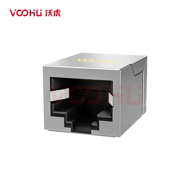 SYT111B002GWA7S 90° 侧面插入 1*1 开口朝下 10/100M 无LED 带屏蔽 SMD  RJ45