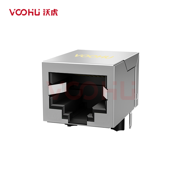 SYT111Q066GWA1D 90° 侧面插入  1*1 开口朝下 100/1000M 无LED DIP RJ45