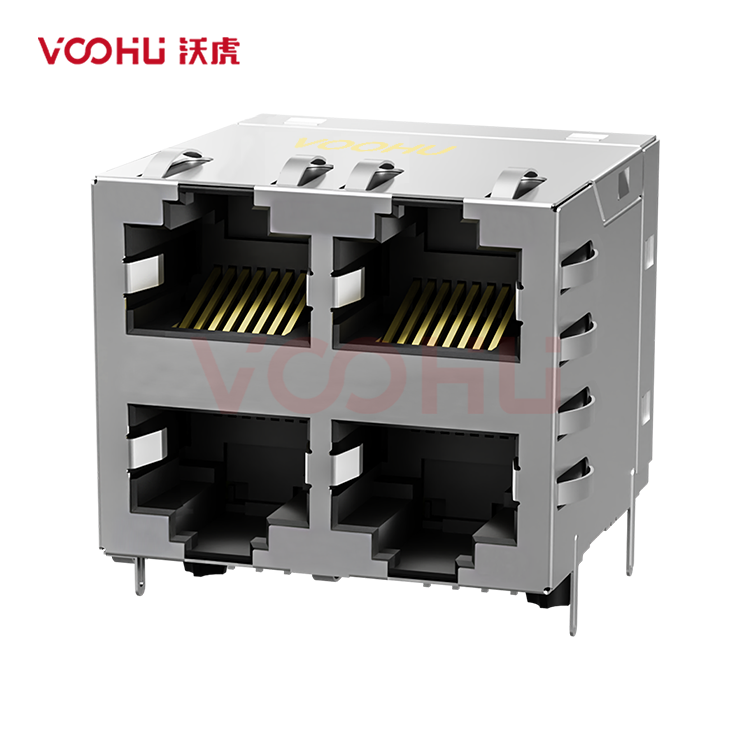 SYT22Q042HWA1D057 90° 侧面插入 2*2 开口朝上/下 100/1000M 无LED DIP RJ45