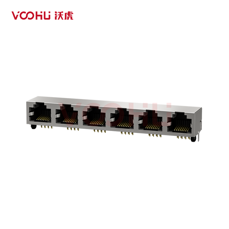 SYT561688GWA1D9Y1022 90° 侧面插入 1*6 开口朝上 无LED 带屏蔽 DIP  RJ45