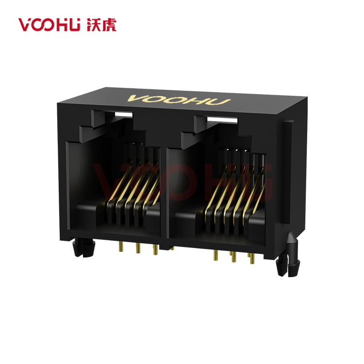 SYT5521E1266IWA1DY1017 90° 侧面插入 1*2 开口朝上 无LED DIP RJ11