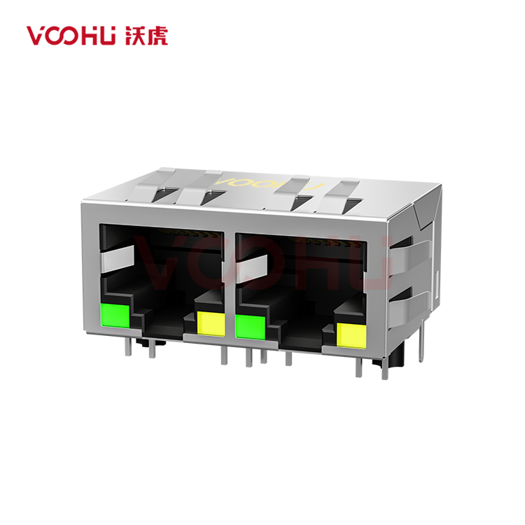 SYT112Q285DA2A1DA2 90° 侧面插入 1*2 开口朝下 2.5G LED G/Y DIP RJ45