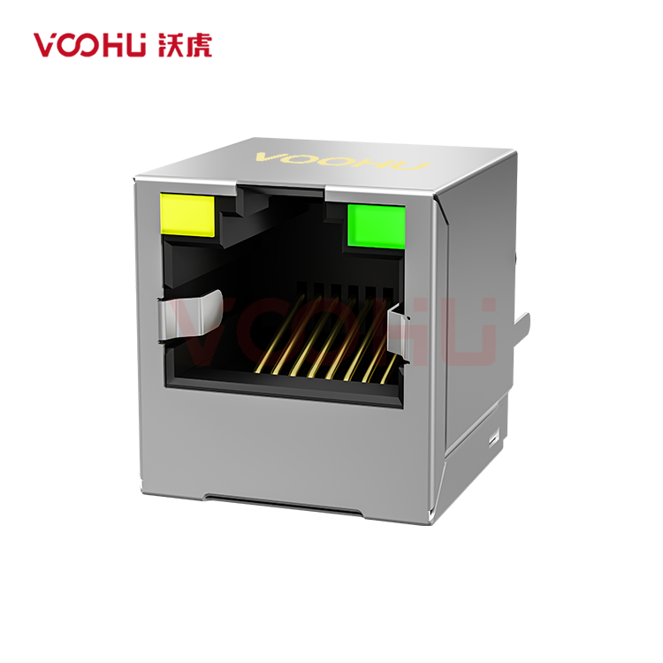 SYT52241188AC1A1DB4 180°立式  1*1 开口朝上  LED 左黄右绿 DIP RJ45