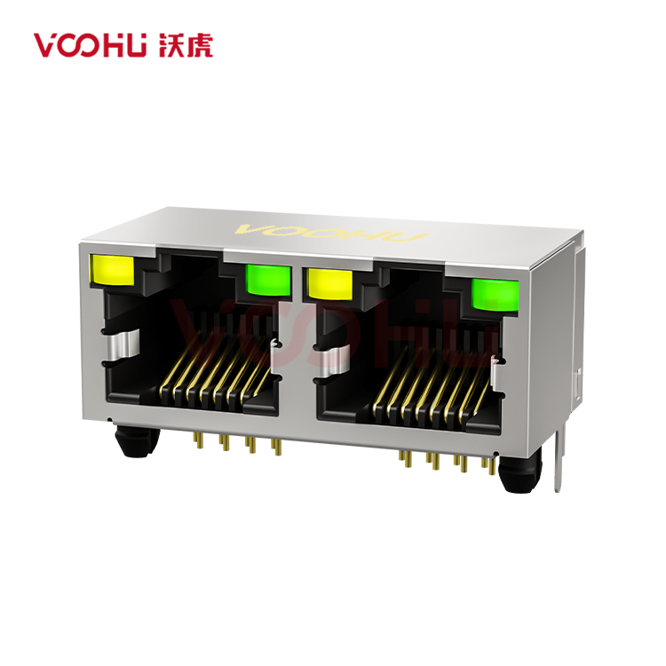 SYT561288AB1A3DY1027 90° 侧面插入 1*2 开口朝上  LED Y/G 带屏蔽 DIP  RJ45
