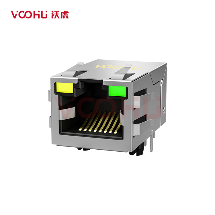 SYT311B083DB1A4DN 90° 侧面插入 1*1 开口朝上 10/100M LED Y/G DIP RJ45