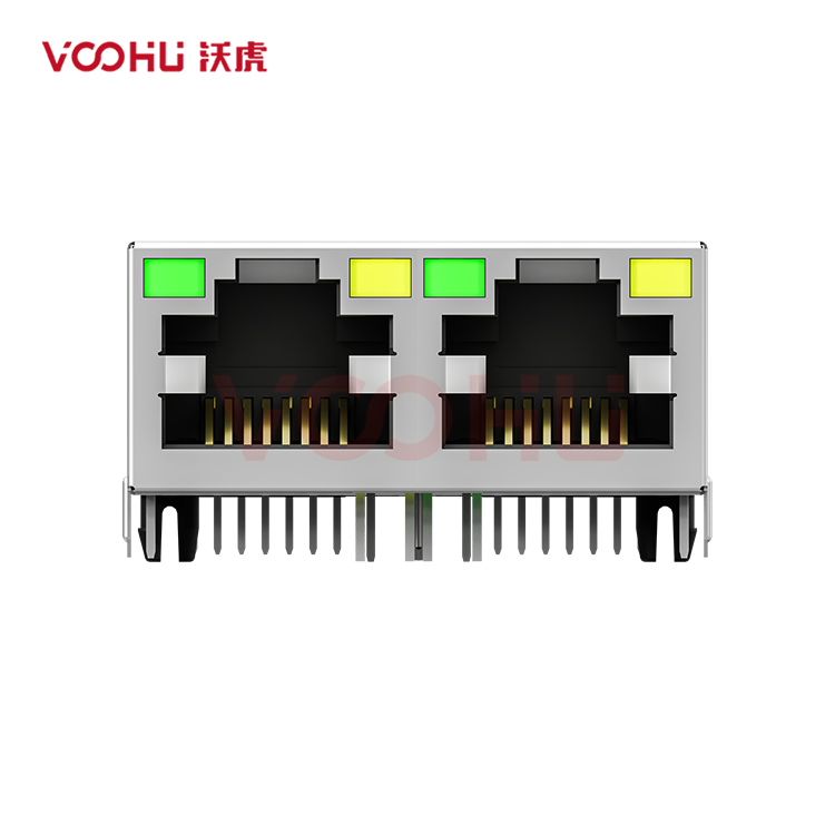 SYT212B579CD2A4D 90° 侧面插入  1*2 开口朝上 10/100M LED G/Y DIP  RJ45