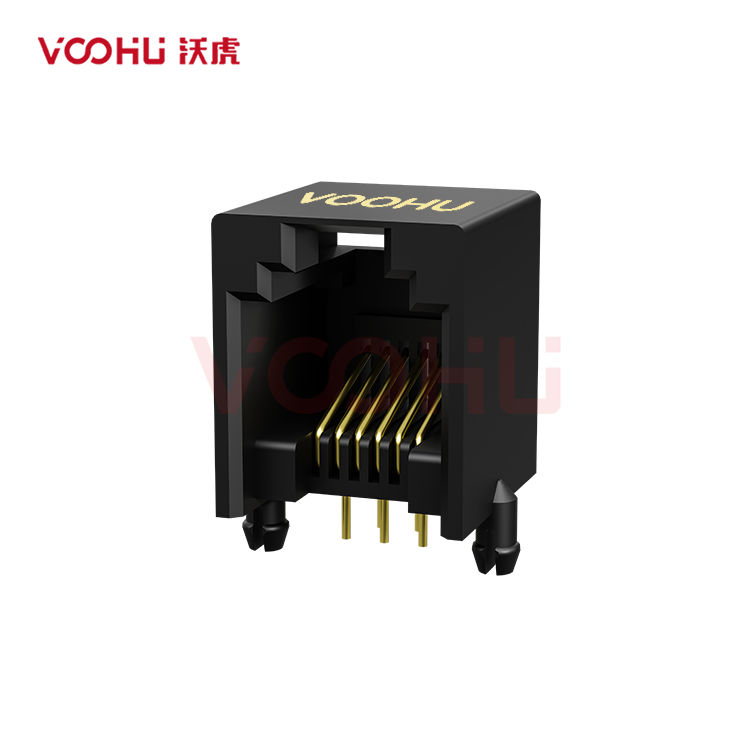 SYT55211166IWA1DY1017 90° 侧面插入 1*1 开口朝上 无LED DIP RJ11