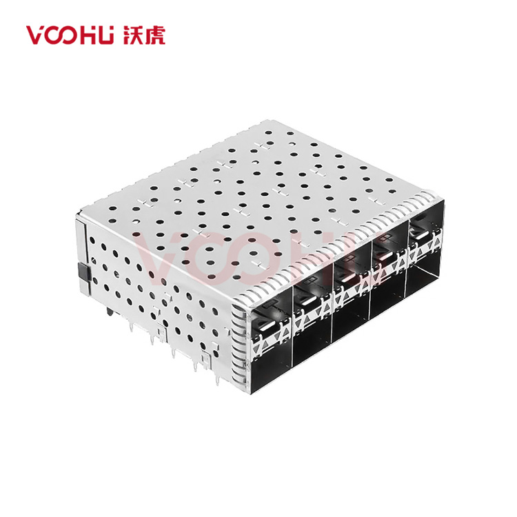 WHSFP15825F012 SFP+ 2×5 10G Press-Fit Cage+Connector SFP镀金厚度30U 光纤笼子