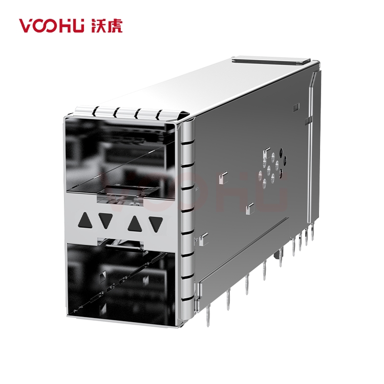 WHSFP32121F004 SFP28 2×1 25G Cage+Connectors 光纤笼子