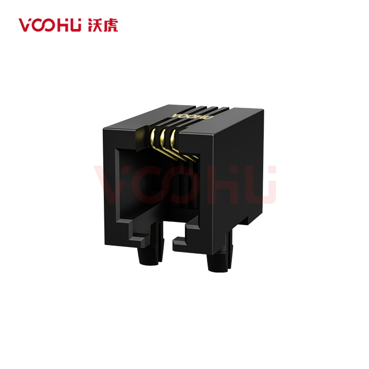 SYT53211144IWA1D1017 90° 侧面插入 1*1 开口朝下 无LED DIP RJ11