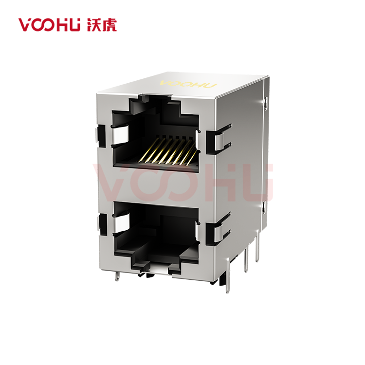 SYT59212188HWA1DY1A022短体 90&deg; 侧面插入 2*1 开口朝上/下 无LED DIP RJ45