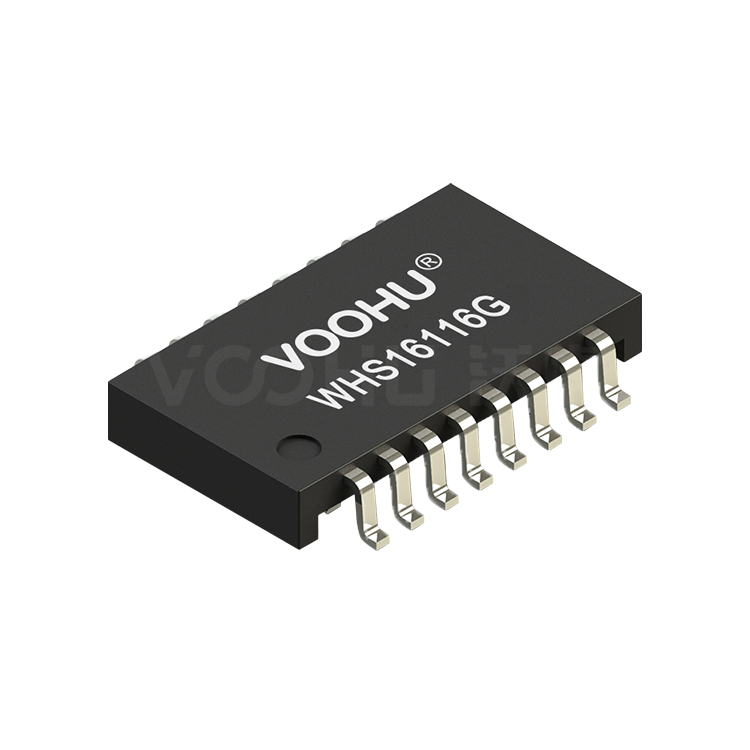 WHS16116G 单口 SMD（低高度）百兆 PIN16 non-PoE 以太网变压器