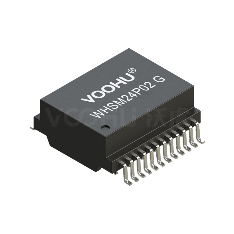 WHSM24P02G 单口 SMD 10G PIN24 non-PoE 以太网变压器