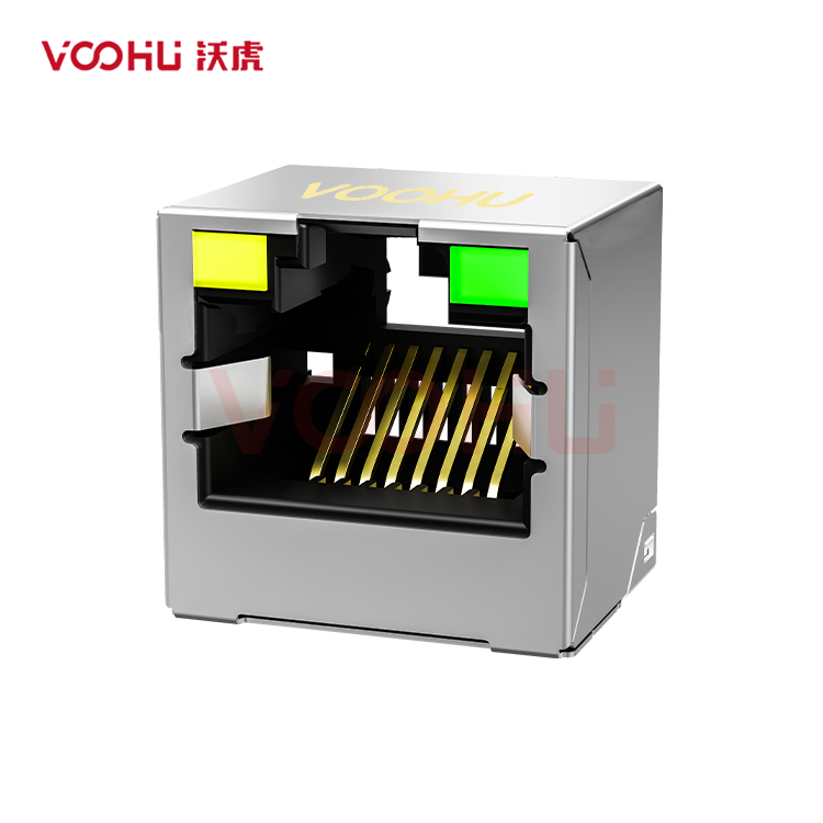 SYT5A11B048AA1A8DMZ 180°立式 1*1 开口朝上 Y/G 10/100M DIP RJ45