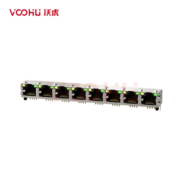 SYT561888DB1A1DY1022 90° 侧面插入 1*8 开口朝上 Y/G DIP RJ45