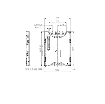 WHNS120-T1161-01 适配类型Nano SIM  直插式 SMT 支持热插拔 Nano SIM SD卡座