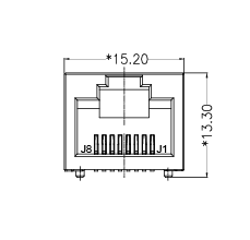 SYT551188IWA6SB1075  55型短体全塑SMT RJ45
