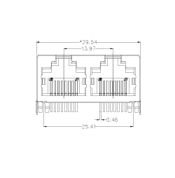 SYT55211288GWA1DY1B052  1*2 8P8C 半包  RJ45