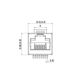 WH52F1188IWW5SB4ML078  5445 1x1 8P8C SMT 全塑 开口朝上  RJ45