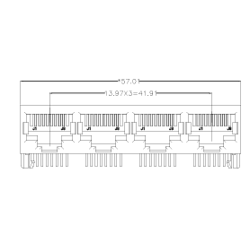 SYT56211418IWD1DY1006   1*4  开口朝下  56无灯全塑 RJ45
