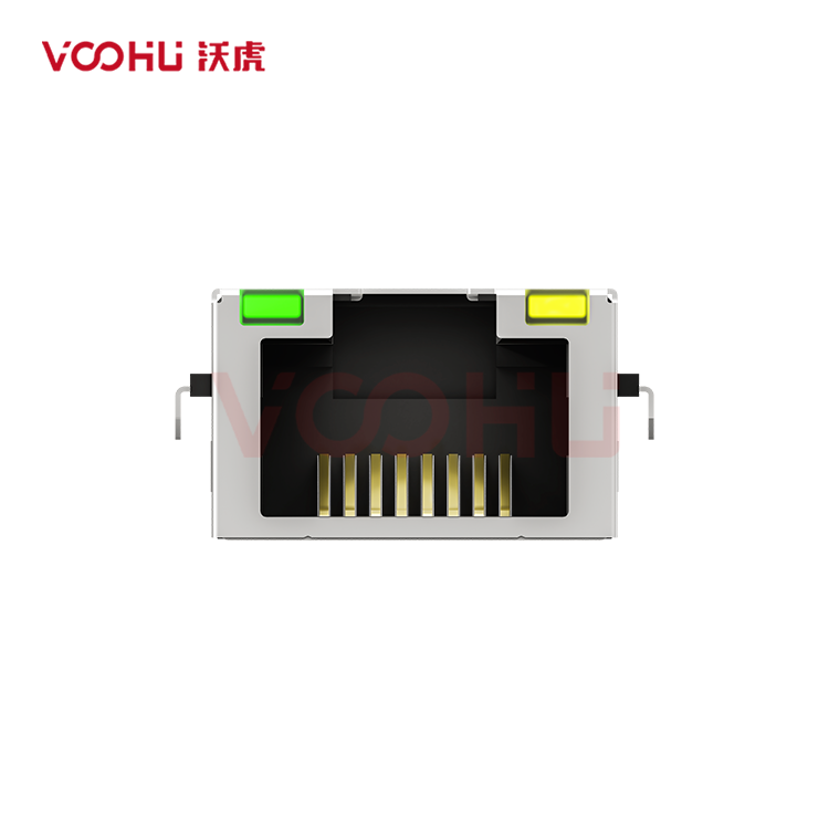 SYTCB551188AB2A6DB1146 90&deg; 侧面插入 1*1 沉板5.5 DIP带屏蔽带灯 沉板RJ45连接器