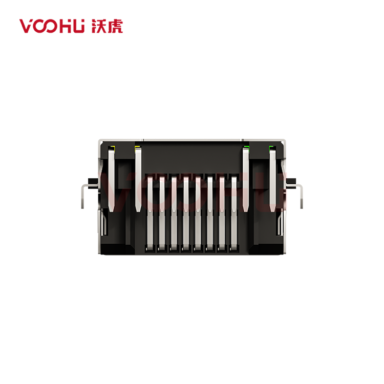 SYTCB691188AB1W6DB1075 90&deg; 侧面插入 1*1 开口朝上 LED Y/G 带屏蔽 DIP 沉板RJ45连接器