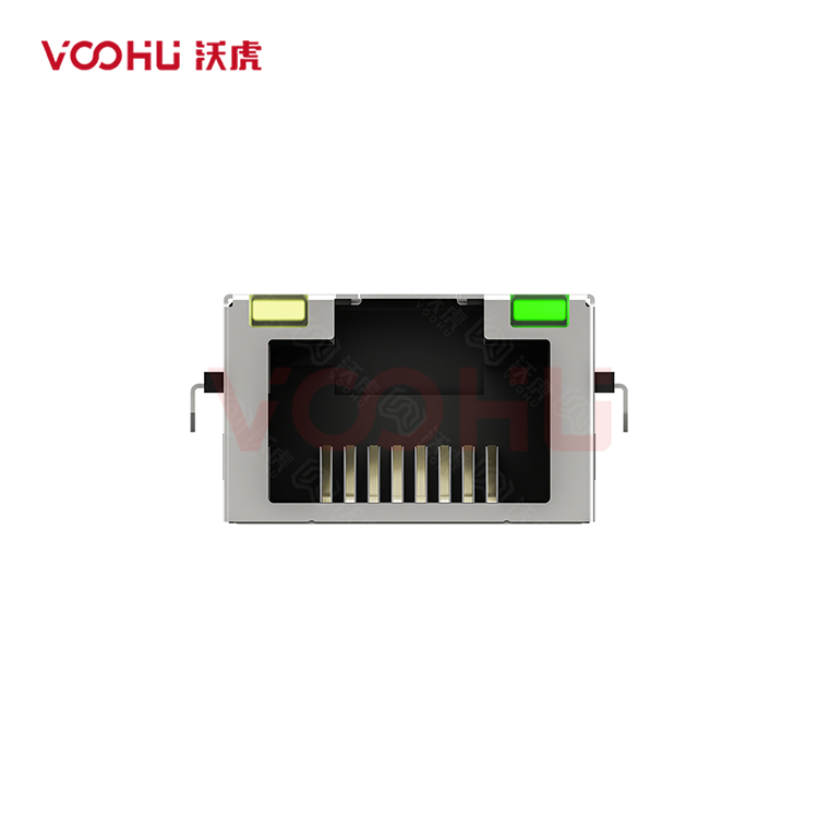 SYTCB691188AB1W6DB1075 90&deg; 侧面插入 1*1 开口朝上 LED Y/G 带屏蔽 DIP 沉板RJ45连接器