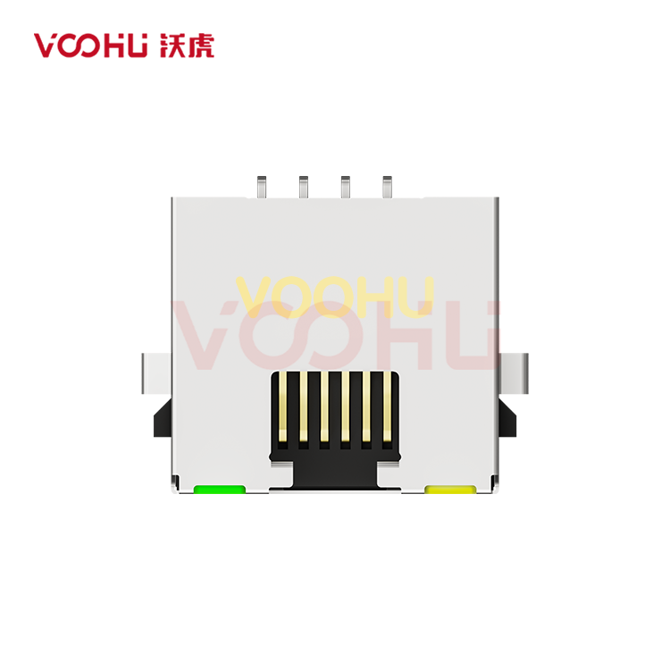SYTCB691188AB1W6DB1075 90&deg; 侧面插入 1*1 开口朝上 LED Y/G 带屏蔽 DIP 沉板RJ45连接器
