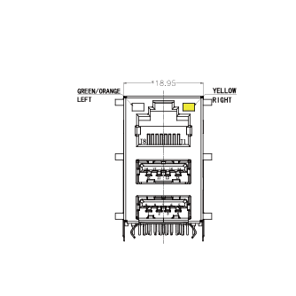 SYT711U3Q692DF5WDBN2359  1*1 LED GO/Y DIP RJ45+双USB3.0 2.5G