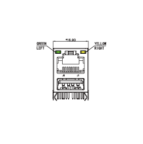 SYT611B101AB2WD  90° 侧面插入 1*1 LED G/Y DIP RJ45+USB2.0 100BASE
